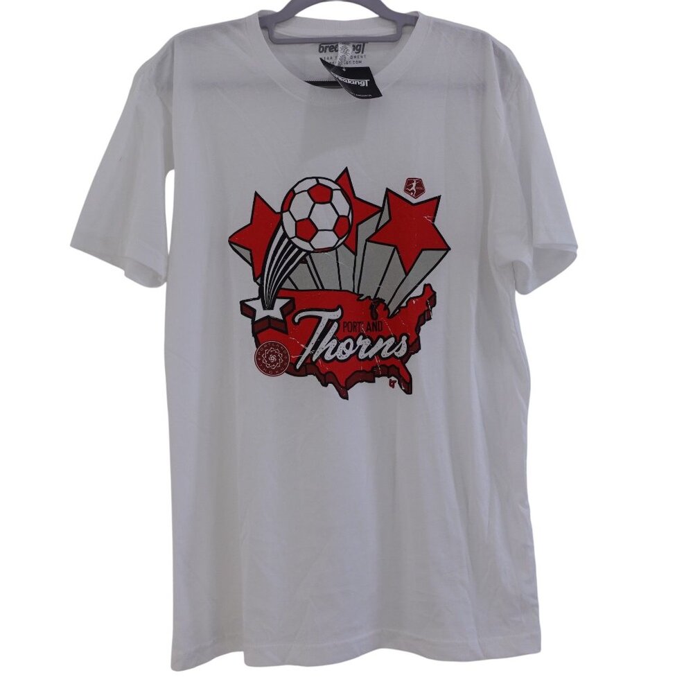 NWT Breakingt Portland Thorns Short Sleeve T-shirt Sz M White Soccer League